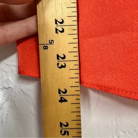 Harlyn Orange Scalloped Satin Camisole Tank Top Womens XS Capsule Wardrobe Basic - Picture 8 of 9